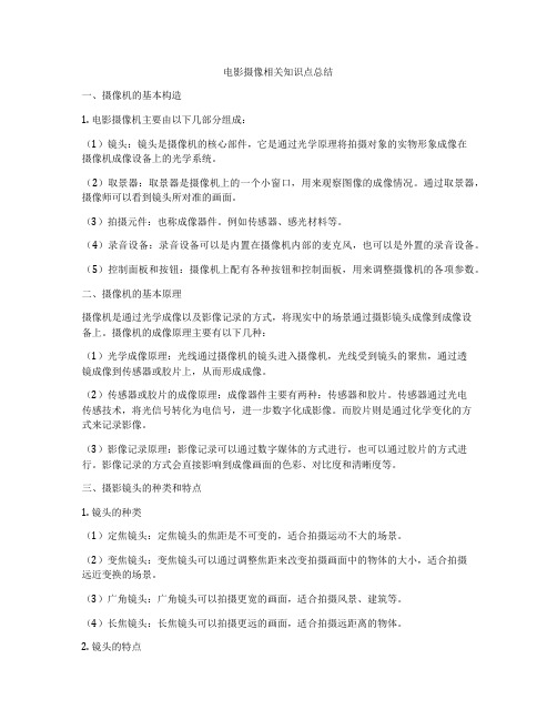 电影摄像相关知识点总结