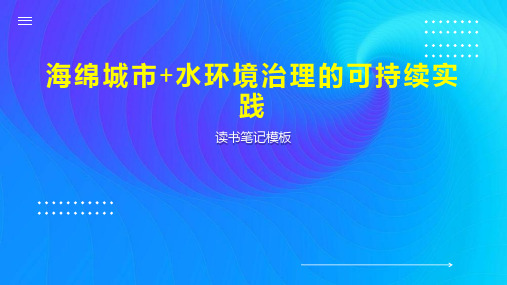 海绵城市+水环境治理的可持续实践