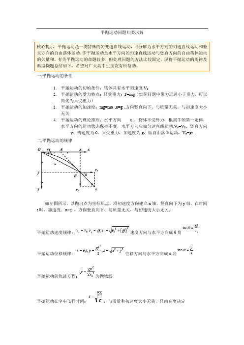 平抛运动问题归类求解