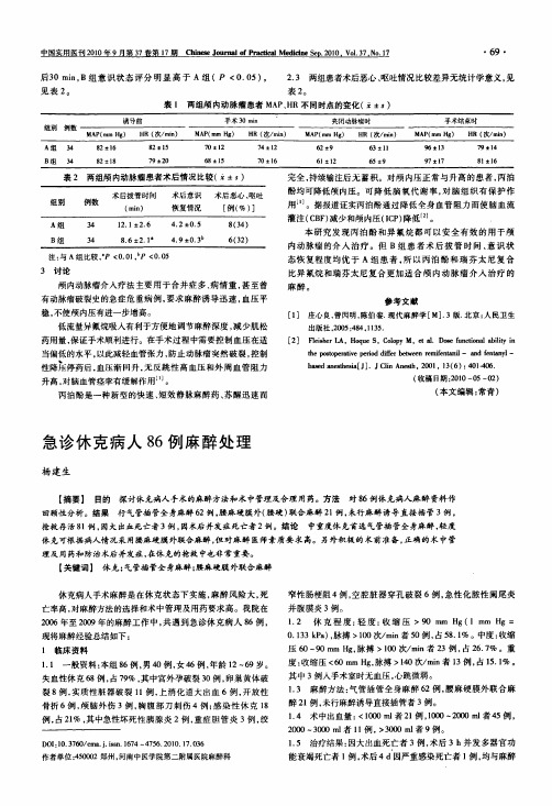 急诊休克病人86例麻醉处理