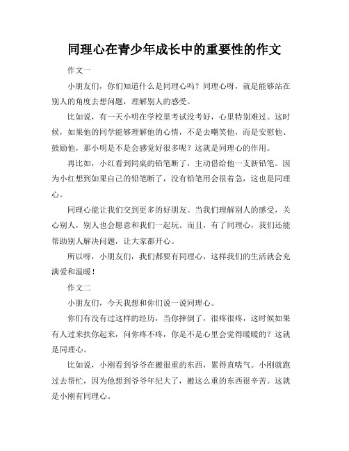 同理心在青少年成长中的重要性的作文