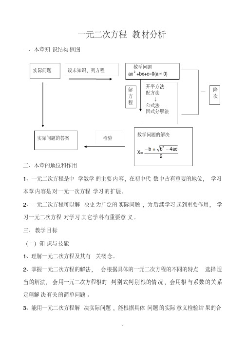 一元二次方程教材分析