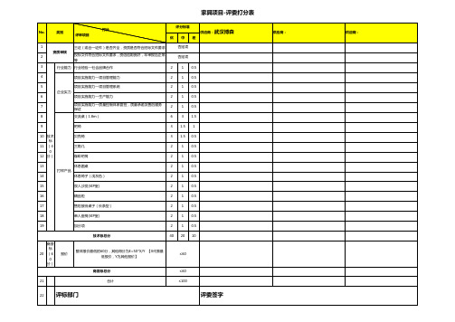 家具技术评分表(详细版)
