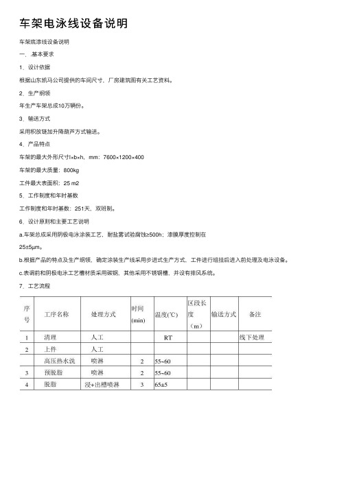 车架电泳线设备说明