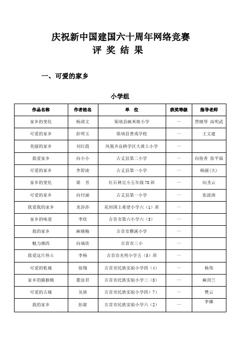 庆祝新中国建国六十周年网络竞赛