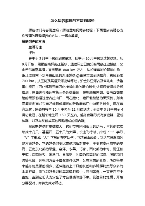 怎么饲养雁鹅的方法有哪些