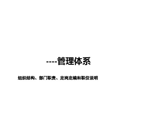 房地产公司组织结构、部门职责及定岗定编说明