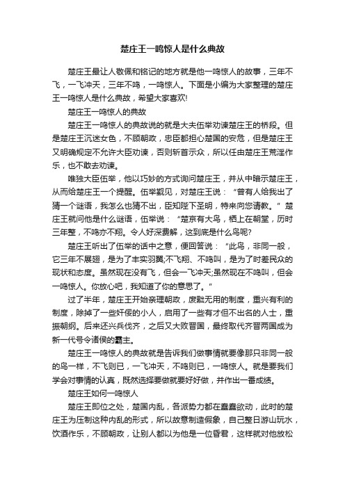 楚庄王一鸣惊人是什么典故