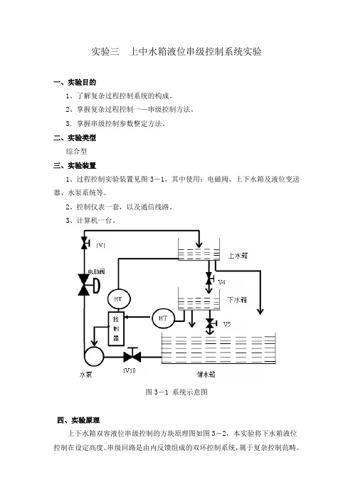 实验三上中水箱液位串级控制系统实验