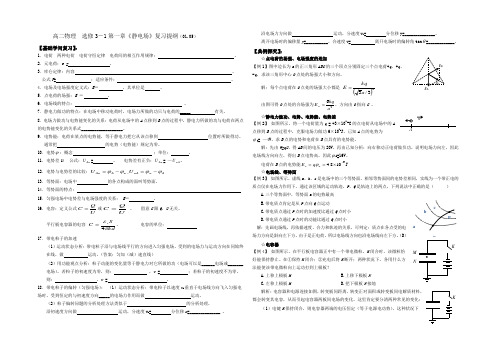 广东省阳东广雅中学、阳东一中高二物理《静电场》复习练习 Word版含答案