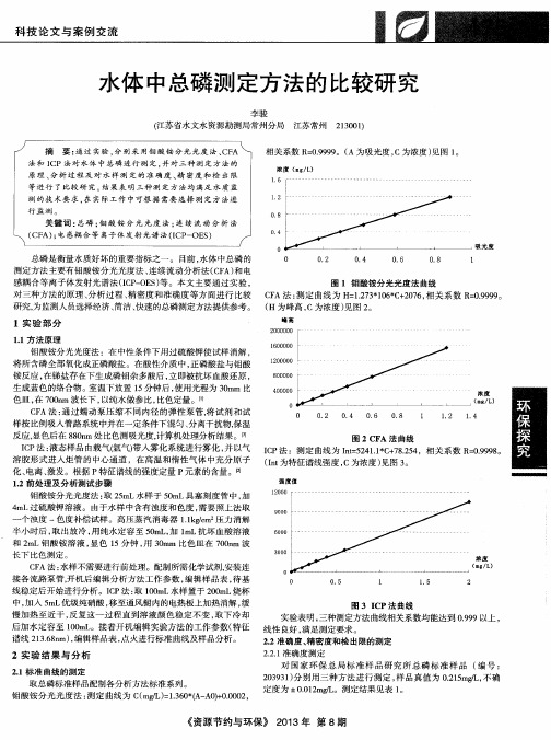 水体中总磷测定方法的比较研究