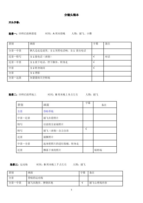 分镜头稿本案例