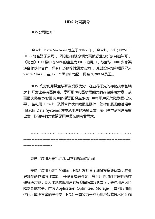 HDS公司简介