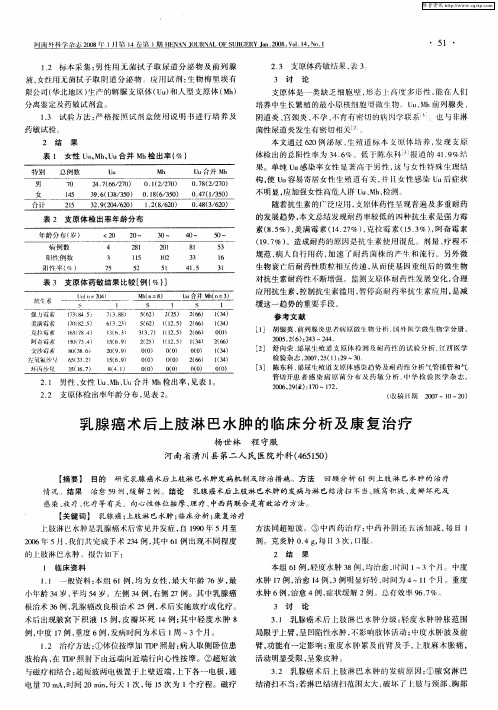 乳腺癌术后上肢淋巴水肿的临床分析及康复治疗