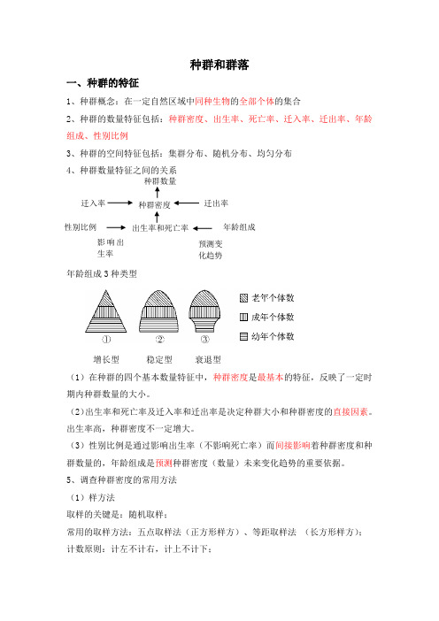 高三生物一轮复习种群和群落知识点