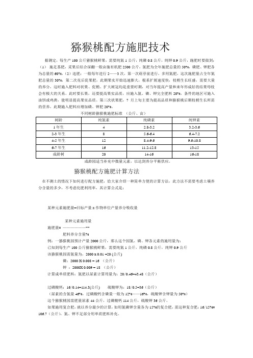 猕猴桃施肥技术