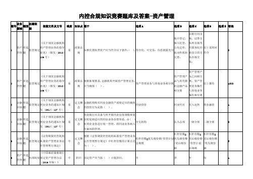 内控合规知识竞赛题库及答案-资产管理