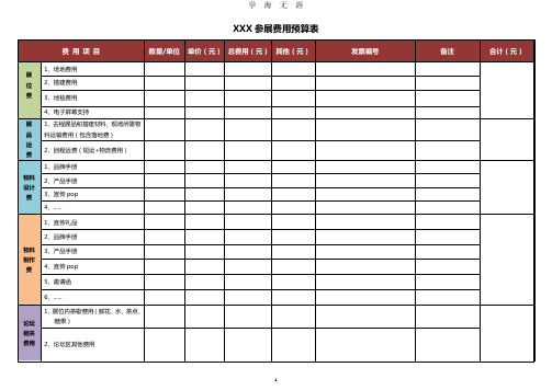 (2020年7月整理)参展预算表(参考).doc