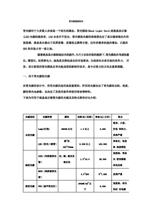 背光源基础知识