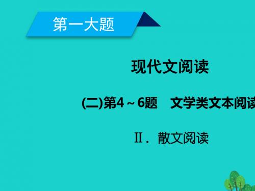 2018年高考语文二轮复习第一大题现代文阅读第4～6题2文学类文本阅读课件