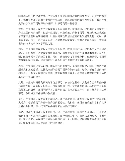 学习产业培训的感想