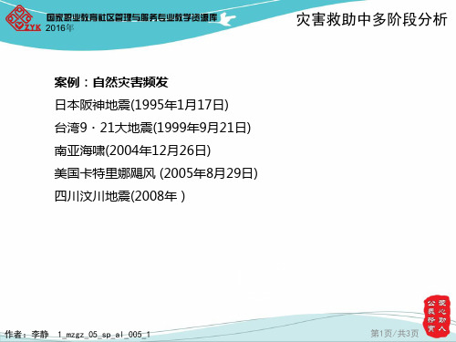 案例5:灾害救助中的多阶段分析(精)