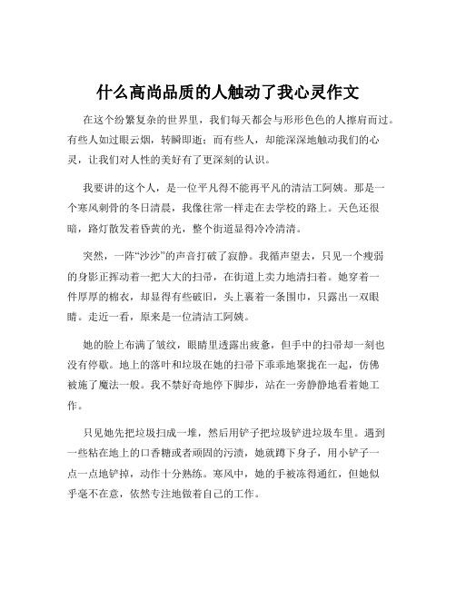 什么高尚品质的人触动了我心灵作文