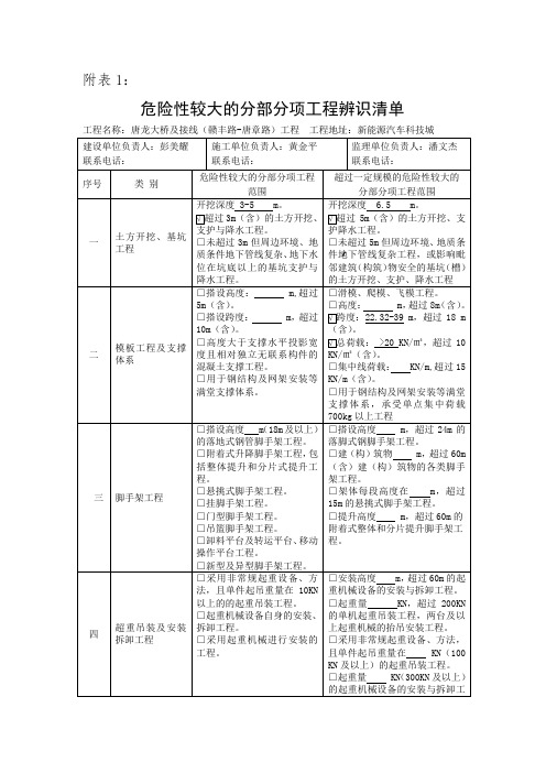 危大工程专家论证表