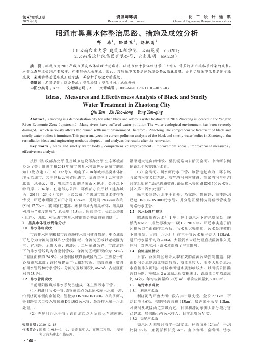 昭通市黑臭水体整治思路、措施及成效分析