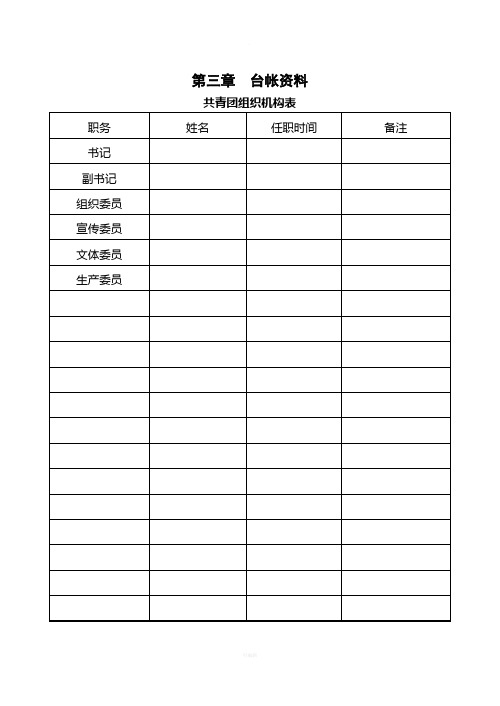 共青团工作手册台账资料----空白版