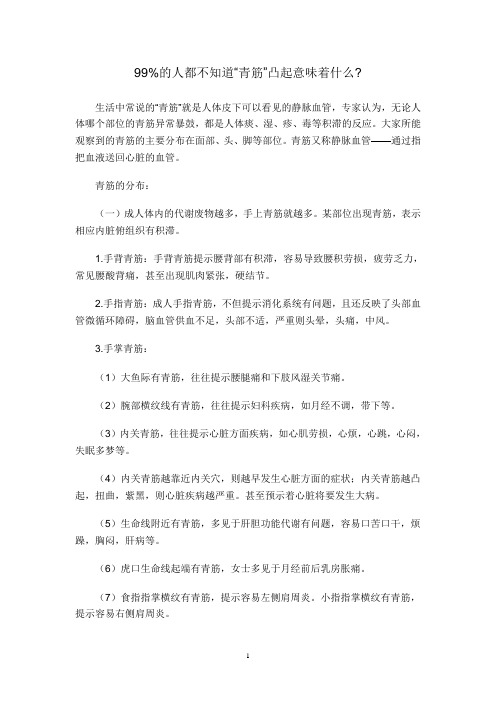 35“青筋”凸起意味着什么