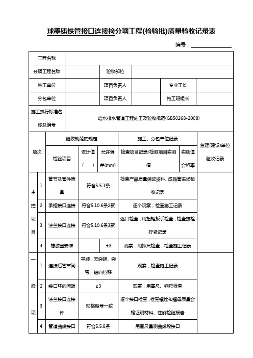 14-球墨铸铁管接口连接检验批