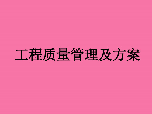 项目质量管理及计划ppt课件