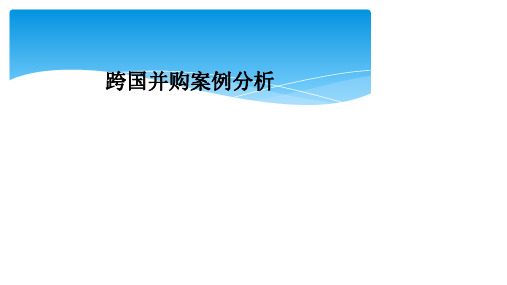 跨国并购案例分析