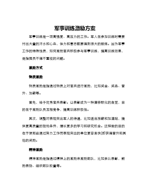 军事训练激励方案