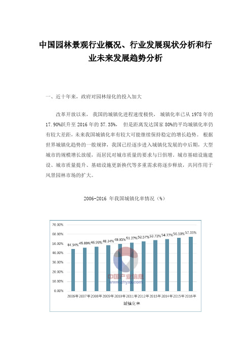 中国园林景观行业概况行业发展现状分析和行业未来发展趋势分析