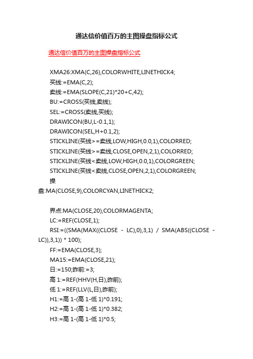 通达信价值百万的主图操盘指标公式