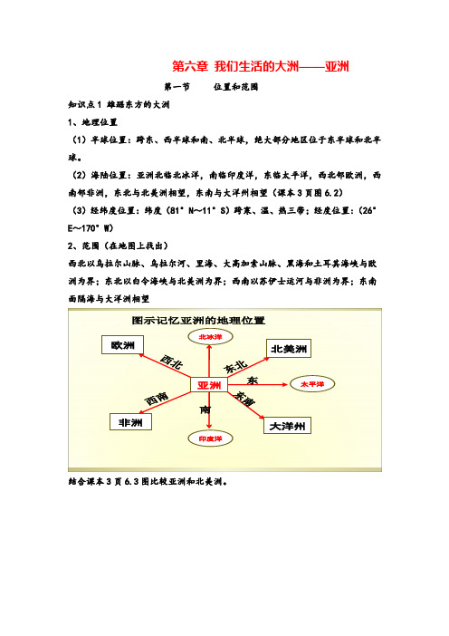 七年级下册地理第六章 复习知识点