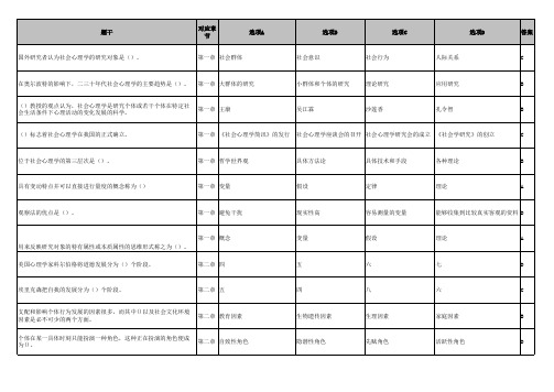 《社会心理学》习题(1-4章)