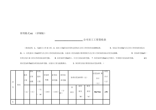 常用《工资表》格式