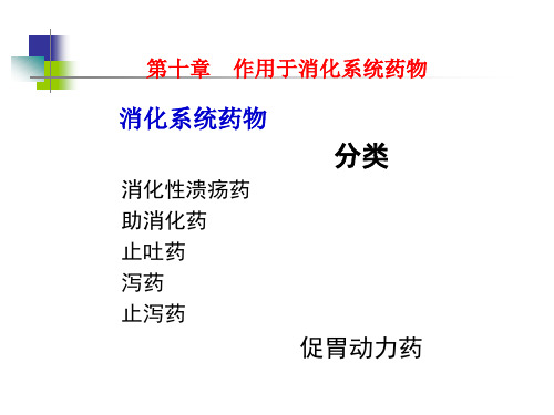 作用于消化系统的药物