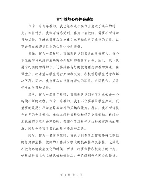 青年教师心得体会感悟