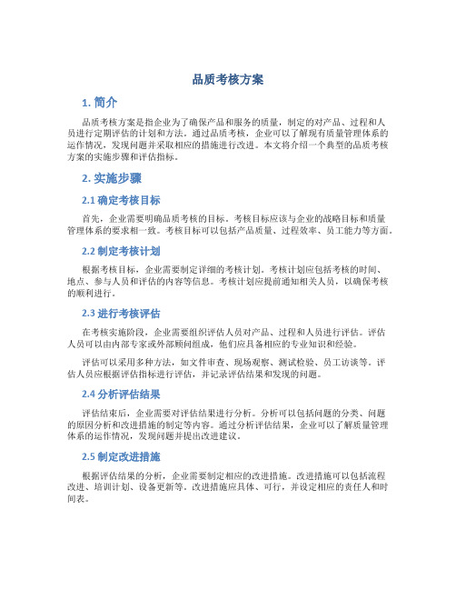 品质考核方案