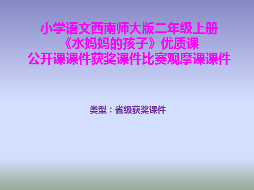 小学语文西南师大版二年级上册《水妈妈的孩子》优质课公开课课件获奖课件比赛观摩课课件B012