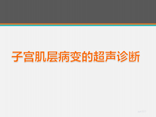 子宫肌层病变的超声诊断  ppt课件