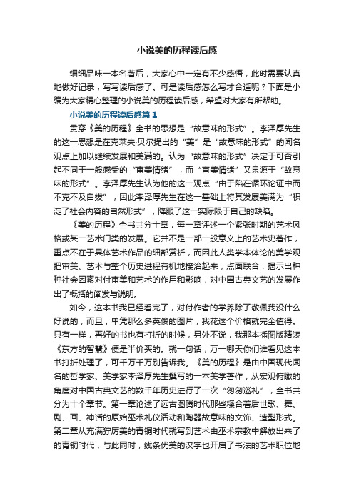 小说美的历程读后感5篇