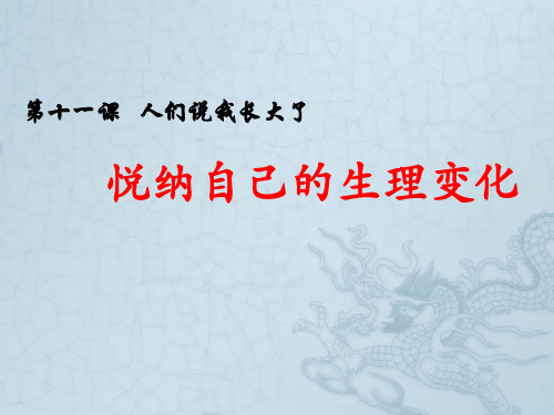 七年级政治下册 11.1 悦纳自己的心理变化课件 鲁教版