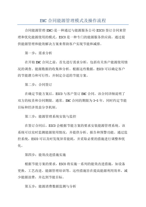 EMC合同能源管理模式及操作流程