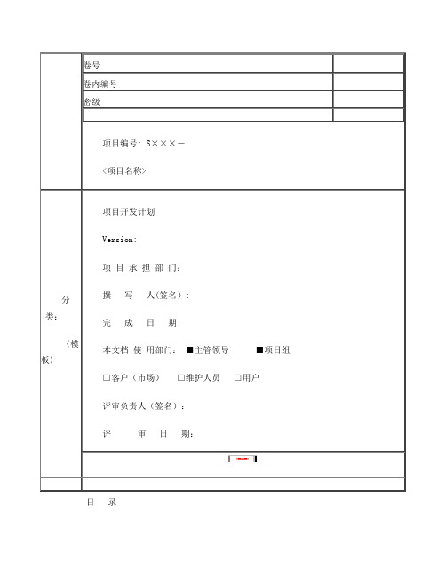 项目开发计划