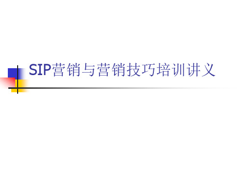 SIP营销与营销技巧培训讲义.ppt